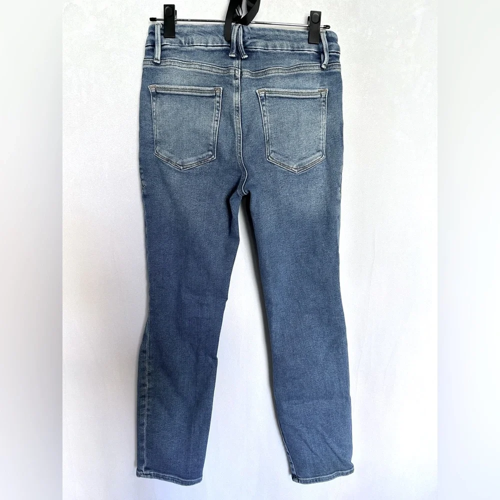Good American High Waist Crop Destroyed Jeans Size 8/29 - Picture 2 of 6